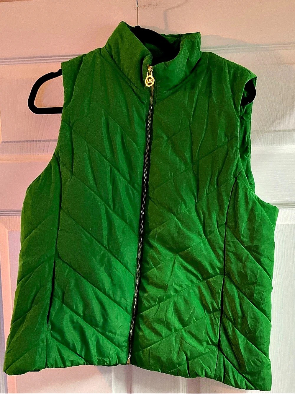 Michael Kors Chevron Quilted Puffer Vest Green XL